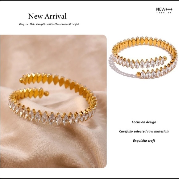 New Flexible Marquise Tennis Wrap Bracelet - Picture 6 of 10